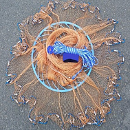 Кастинговая сеть с большим кольцом (американский тип), диаметр 5 метров, капрон (арт. SK50)