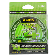 Шнур плетеный KAIDA "Premium" 100 м., 4-х жильный, диаметр 0,14, тест 8,91 кг.