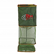 Садок береговой (SKYFISH )  прямоугол.;( кольца металл, сетка прорезинена); в сумке, 40 см*2.5 м, цвет: зеленый