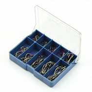 Набор крючков разных размеров в коробочке Цвет: синий  1уп - 10 наборов