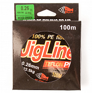 Шнур плетеный "JigLine" Teflon PE 100 м, диаметр 0,23 мм, 18,5 кг