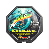 Леска AQUA "Ice Balance" 25 м, диаметр 0,14 мм, 2,2 кг