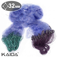 Сеть одностенная KAIDA(XXX) 1,8*60, синяя леска, тонущий шнур, яч. 32 (арт. C2-32)